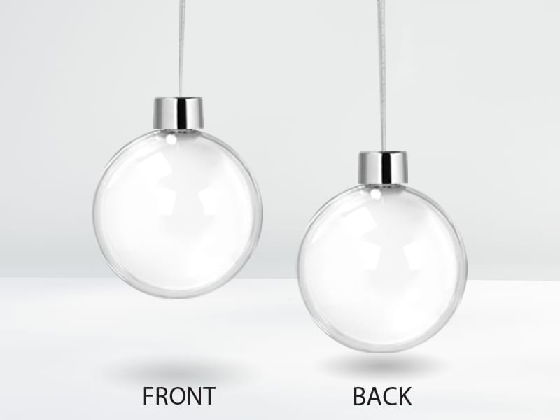 Personalized Clear Photo Bauble – Double-Sided Christmas Ornament