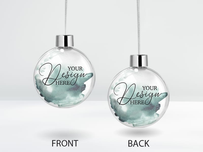 Personalized Clear Photo Bauble – Double-Sided Christmas Ornament