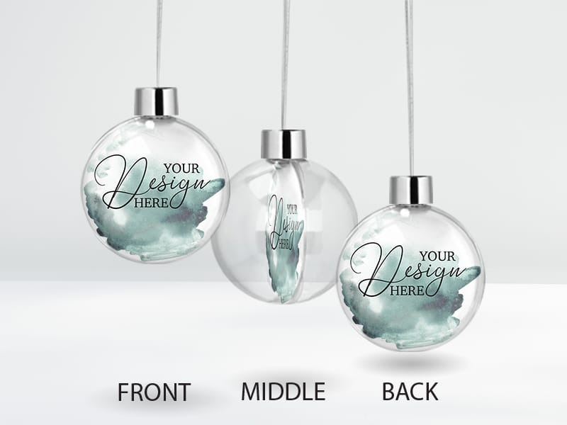 Personalized Clear Photo Bauble – Double-Sided Christmas Ornament