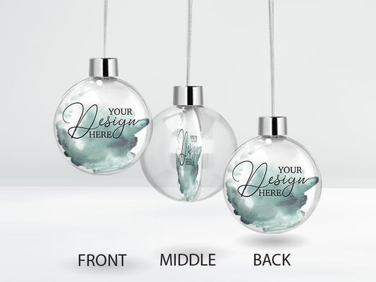 Personalized Clear Photo Bauble – Double-Sided Christmas Ornament